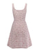 Mini abito scamiciato in tweed quadri rosa anni '60