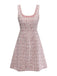Mini abito scamiciato in tweed quadri rosa anni '60