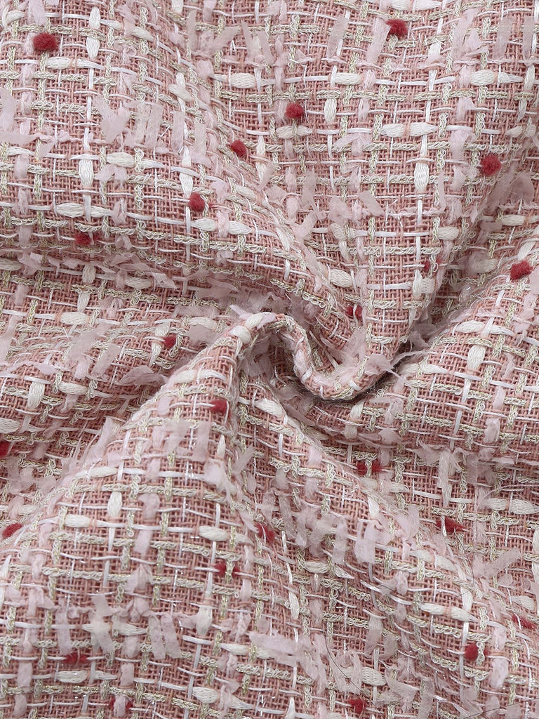 Mini abito scamiciato in tweed quadri rosa anni '60