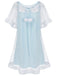 Camicia da notte in tulle con maniche a balze blu anni '40