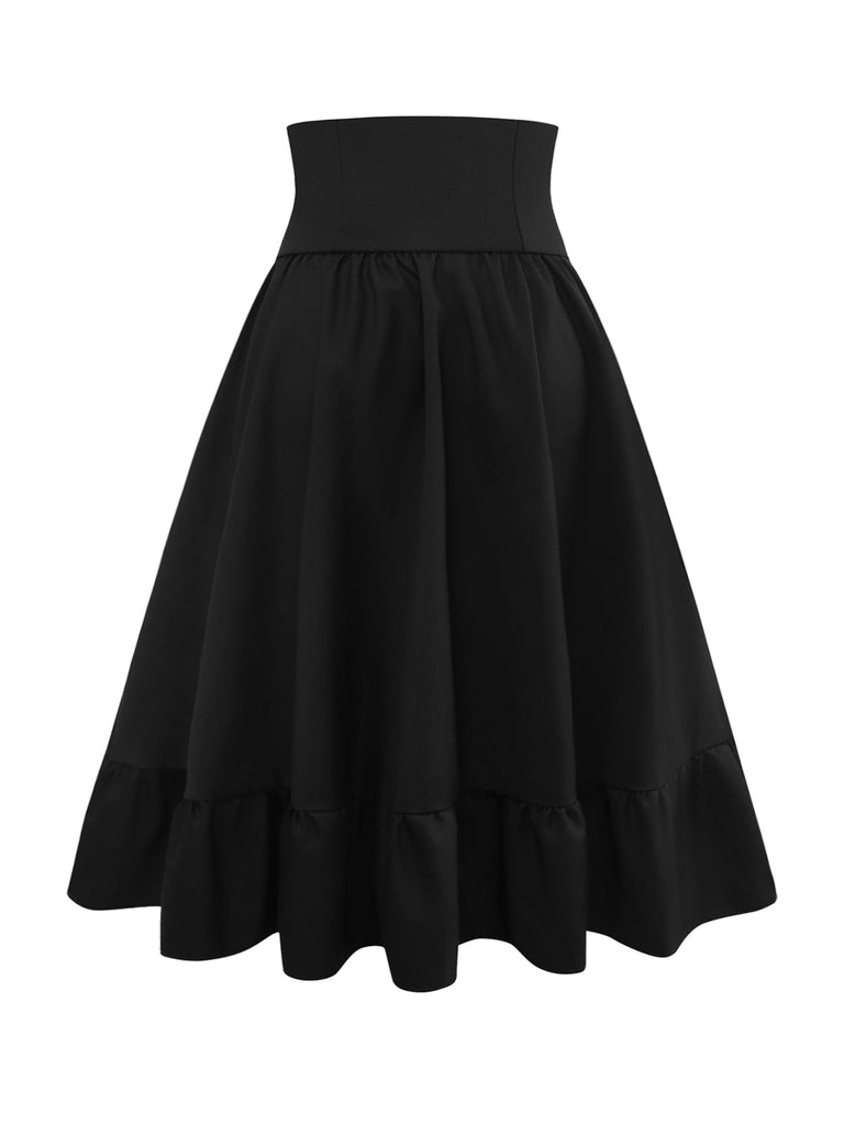 Gonna plissettata nero con fiocco anni '50