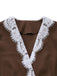 Giacca in pizzo patchwork a maniche lunghe marrone anni '50