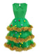 Completo abito a balze con albero di Natale verde anni '50