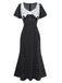 Abito a pois con pizzo nero anni '30