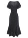 Abito a pois con pizzo nero anni '30
