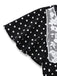 Abito a pois con pizzo nero anni '30