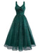 Abito verde in rete di paillettes intrecciate anni '30