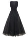 Abito paillettes con senza maniche in tulle con scollo a V verde anni '30