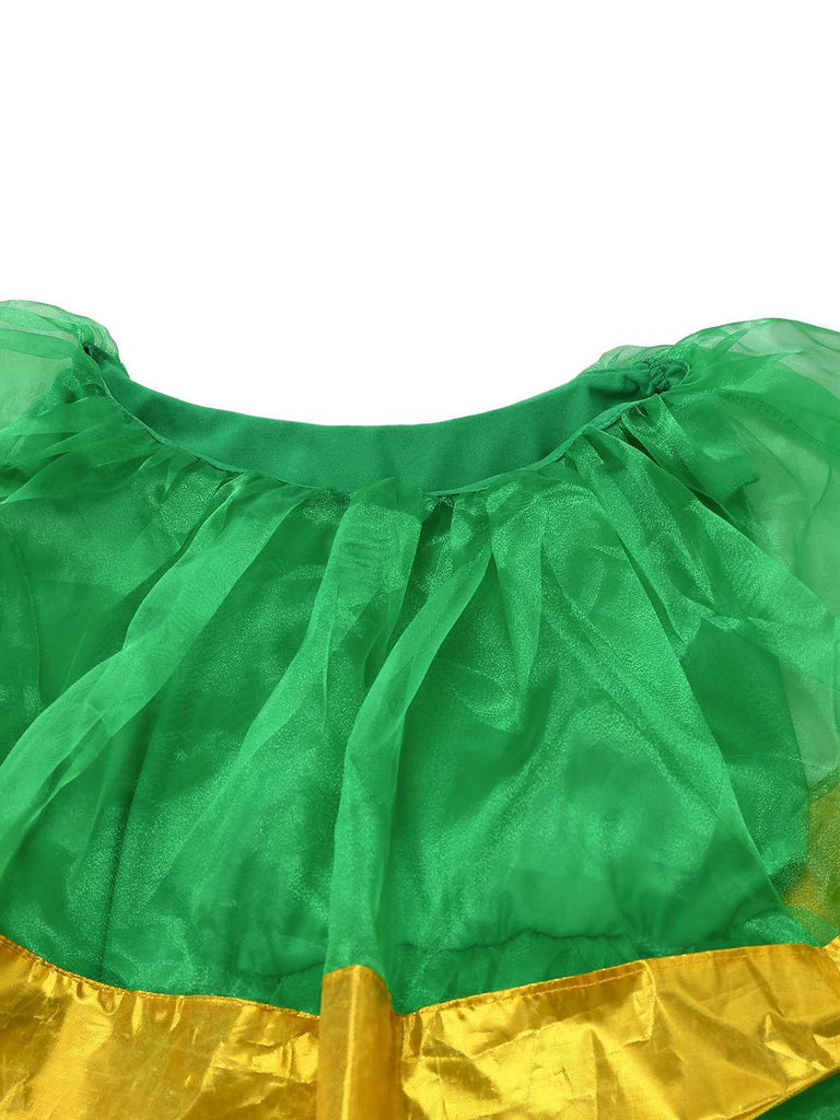 Costume da albero di Natale con campanellino verde anni '50