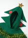 Mantello con cappuccio in 3D con albero di Natale verde anni '50