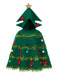 Mantello con cappuccio in 3D con albero di Natale verde anni '50