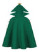 Mantello con cappuccio in 3D con albero di Natale verde anni '50