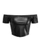 2PCS Top disco metallizzato con spalle scoperte e gonna anni '70
