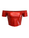 2PCS Top disco metallizzato con spalle scoperte e gonna anni '70
