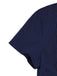 Abito a righe gessate con colletto a camicia blu anni '70