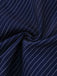 Abito a righe gessate con colletto a camicia blu anni '70