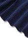 Abito a righe gessate con colletto a camicia blu anni '70