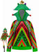 Felpa con cappuccio in 3D con albero di Natale colorato anni '70