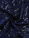 [Prevendita] Abito floreale con paillettes ricamate e spalle scoperte blu anni '50