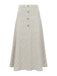 Gonna a trapezio in tweed a quadri con bottoni beige anni '40
