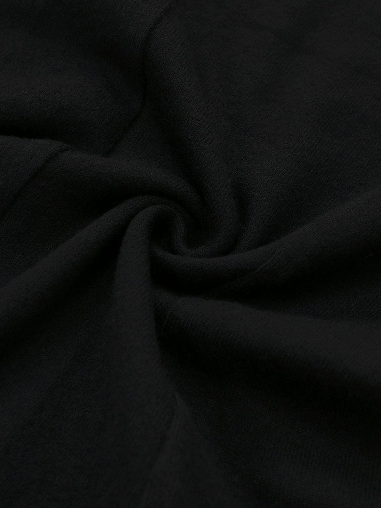 Abito con revers plissettato colorblock in bianco e nero anni '60
