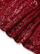Abito paillettes in rete con scollo a V profondo bordeaux anni '50