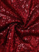 Abito paillettes in rete con scollo a V profondo bordeaux anni '50