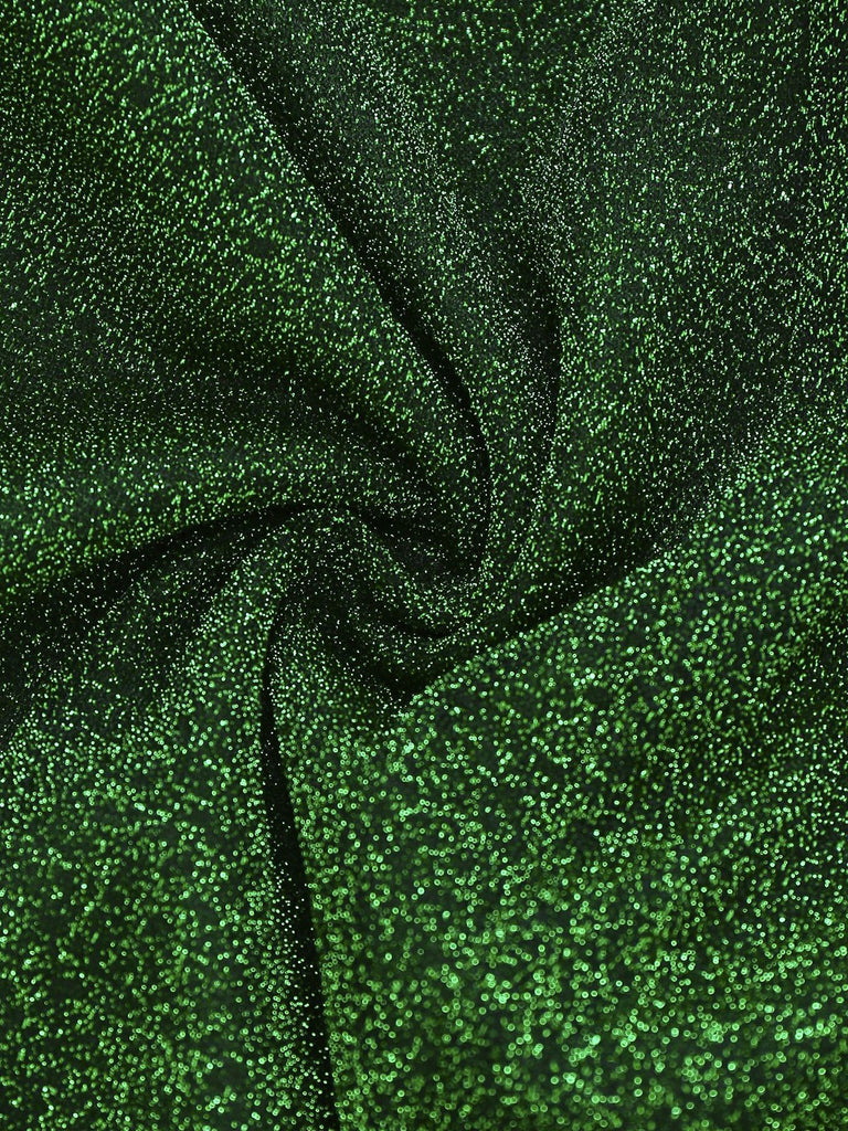 Tuta lunga in finta rete tinta unita e scintillante verde anni '80