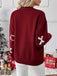 Maglione con motivo a fiocco bordeaux anni '50