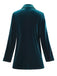 Blazer doppiopetto con revers in velluto tinta unita anni '80