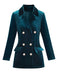 Blazer doppiopetto con revers in velluto tinta unita anni '80
