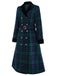 Cappotto a quadri con colletto a tacca blu e verde anni '40
