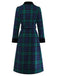 Cappotto a quadri con colletto a tacca blu e verde anni '40