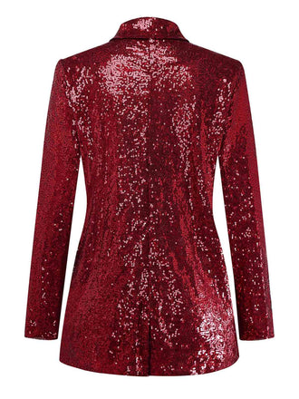 Giacca in paillettes a maniche lunghe con revers anni '70