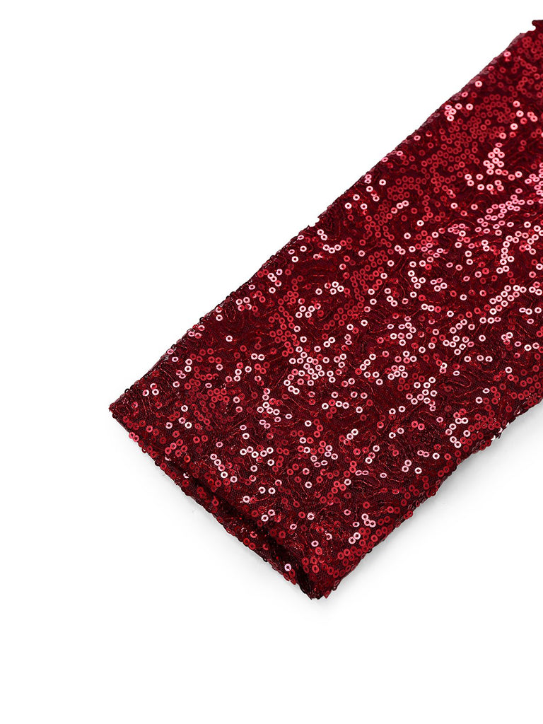 Giacca in paillettes a maniche lunghe con revers nero anni '70
