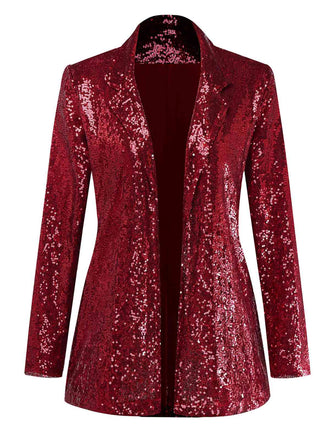 Giacca in paillettes a maniche lunghe con revers anni '70
