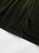 Abito in velluto con scollo a V profondo arricciate verde anni '40