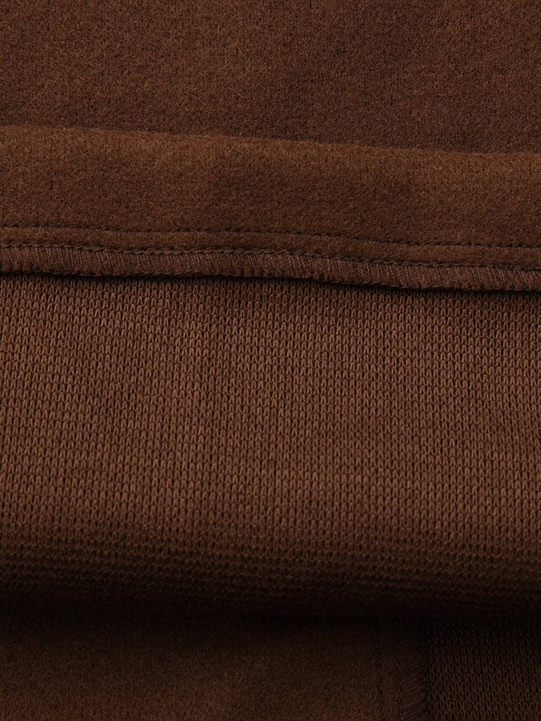 Cappotto lungo in finta lana con colletto a dente marrone anni '30