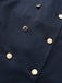 Trench doppiopetto con scollo tondo blu anni '40