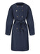 Trench doppiopetto con scollo tondo blu anni '40