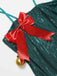 Abito con fiocco e campanellino di Natale e paillettes verde anni '60