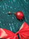 Abito con fiocco e campanellino di Natale e paillettes verde anni '60