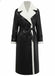 Cappotto lungo con revers in pile sherpa sintetico a contrasto anni '40