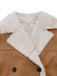 Cappotto lungo con revers in pile sherpa sintetico a contrasto anni '40