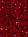 Abito aderente con spacco e paillettes monospalla rosso anni '30