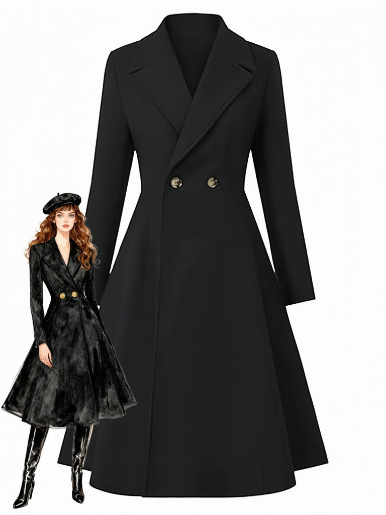Cappotto elegante con colletto a punta anni '50