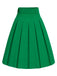 Gonna plissettata con cintura e fiocco verde anni '50