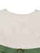Abito plissettato in maglia con spalle scoperte beige e verde anni '50