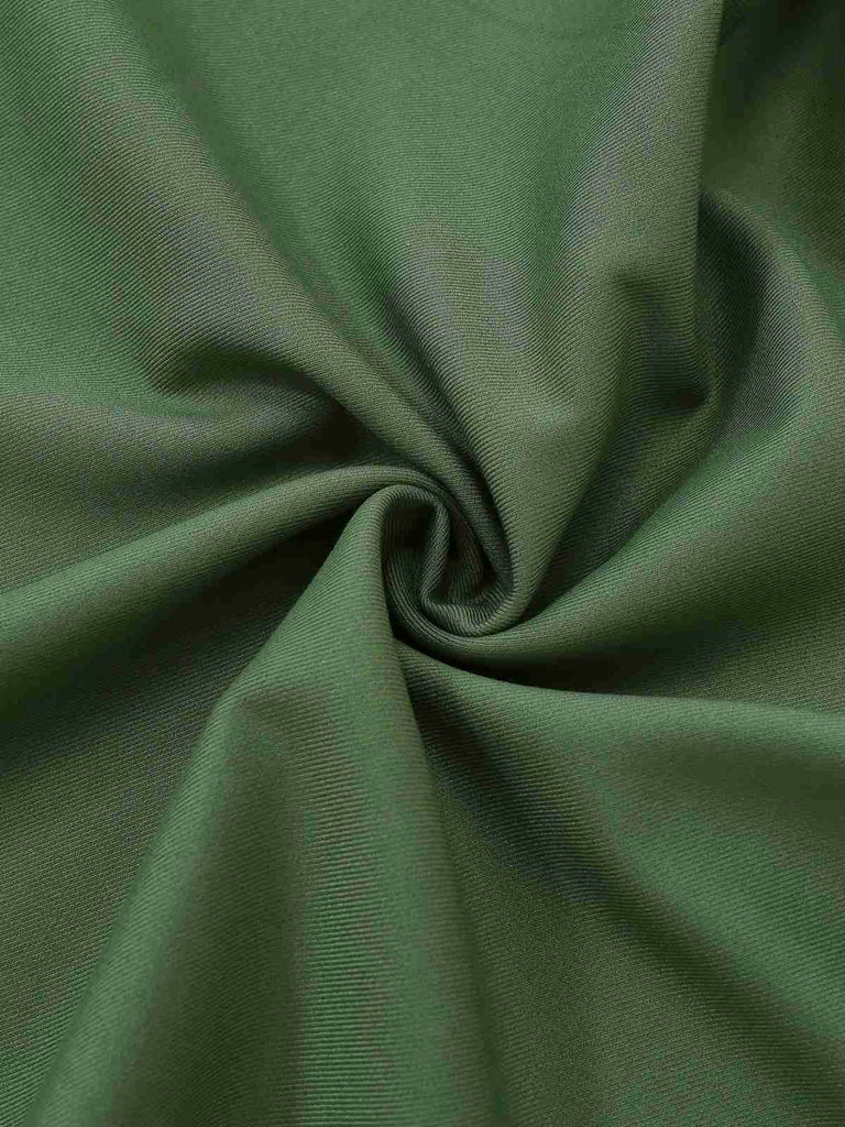 Abito plissettato in maglia con spalle scoperte beige e verde anni '50