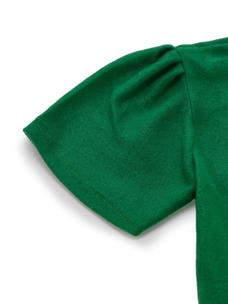 Costume da elfo di Natale per cosplay verde anni '60